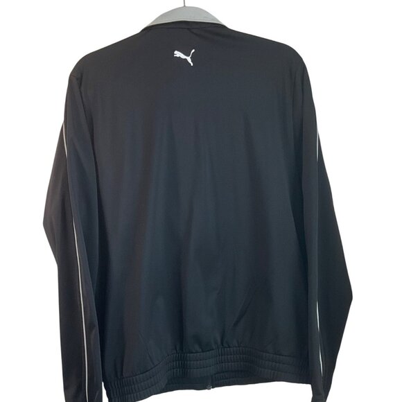 VTG Puma Mens Medium Black Gray Track Jacket Y2K Retro Full Zip*Read - Picture 3 of 15